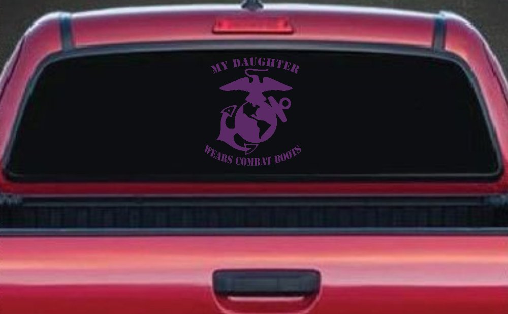 My Daughter Wears Combat Boots Marines Military Car or Truck Window Decal Sticker