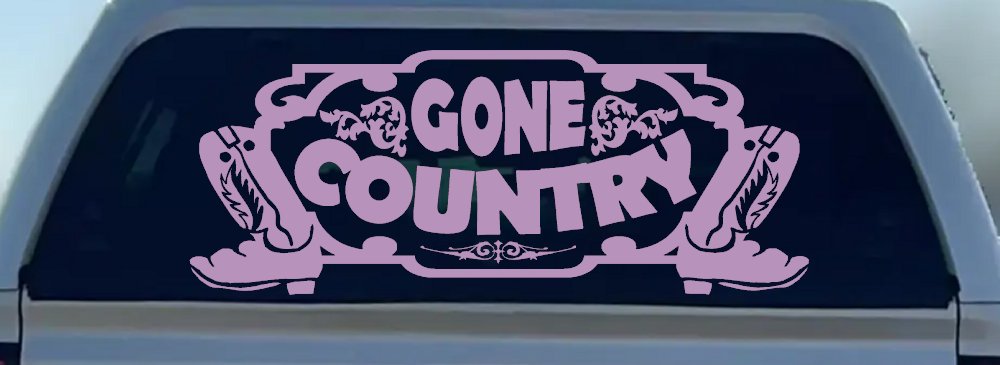 Gone Country With Boots Car or Truck Window Decal Sticker (Lilac)