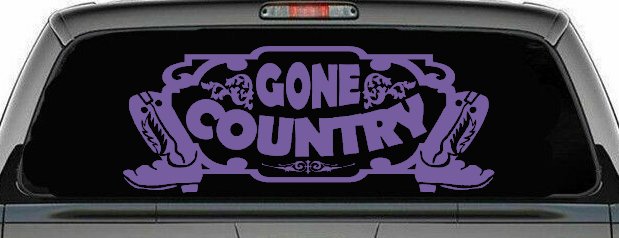 Gone Country With Boots Car or Truck Window Decal Sticker (Purple)