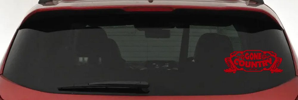 Gone Country With Boots Car or Truck Window Decal Sticker (Red)