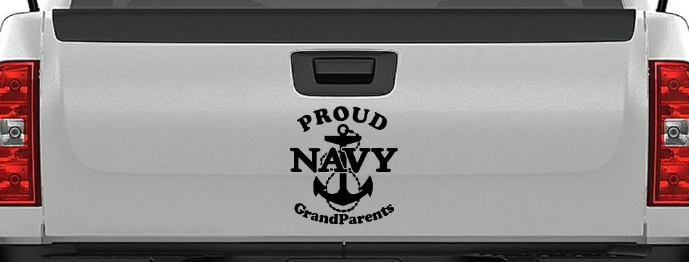 Proud Navy Grandparents  Anchor Military Car or Truck Window Decal Sticker