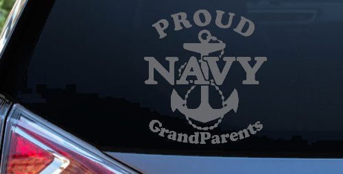 Proud Navy Grandparents  Anchor Military Car or Truck Window Decal Sticker