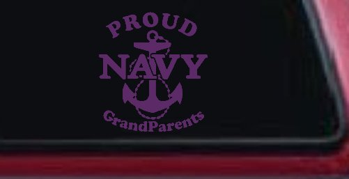 Proud Navy Grandparents  Anchor Military Car or Truck Window Decal Sticker