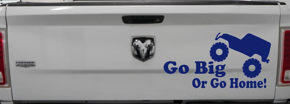 Go Big Or Go Home Jeep Off Road Car or Truck Window Decal Sticker (Navy)