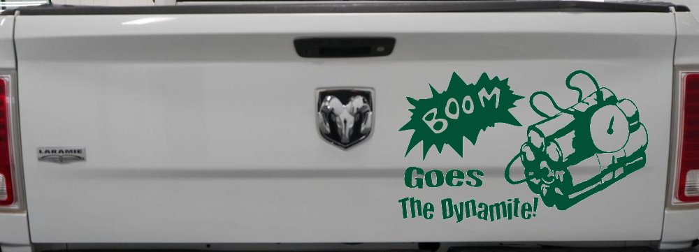 Boom Goes The Dynamite Funny Car or Truck Window Decal Sticker