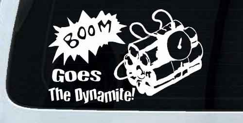 Boom Goes The Dynamite Funny Car or Truck Window Decal Sticker (White)