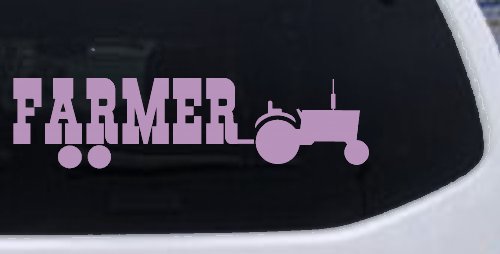 Farmer With Tractor Country Farm Ranch Car or Truck Window Decal Sticker (Lilac)
