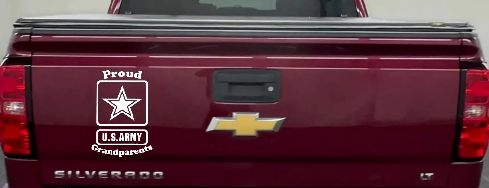 Proud Army Grandparents Star Military Car or Truck Window Decal Sticker