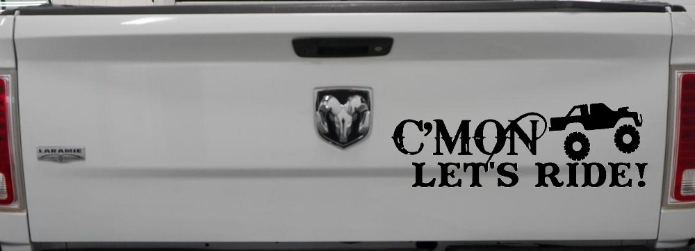 Cmon Lets Ride Country Car or Truck Window Decal Sticker