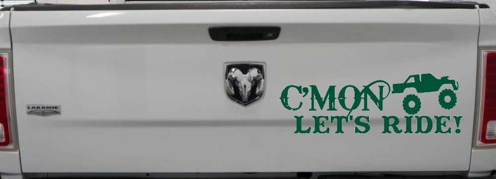 Cmon Lets Ride Country Car or Truck Window Decal Sticker