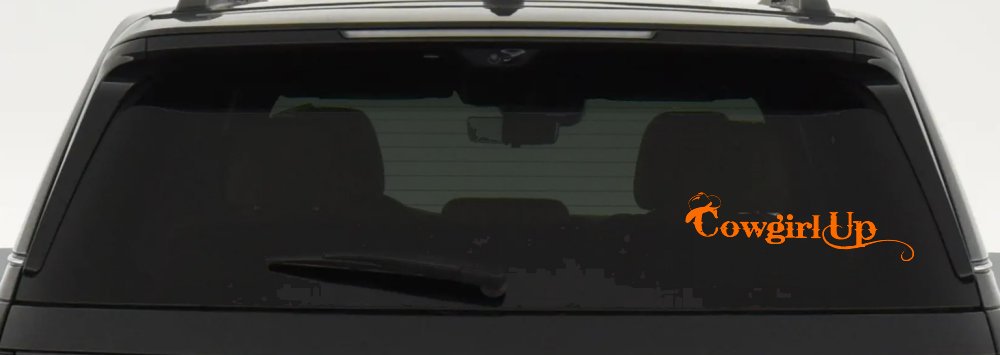 Cowgirl Up Rodeo Farm Ranch Car or Truck Window Decal Sticker