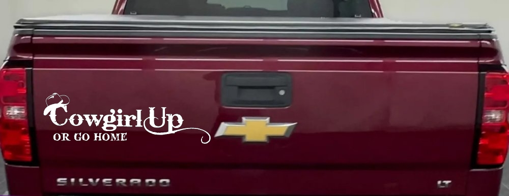 Cowgirl Up Or Go Home  Rodeo Farm Ranch Car or Truck Window Decal Sticker