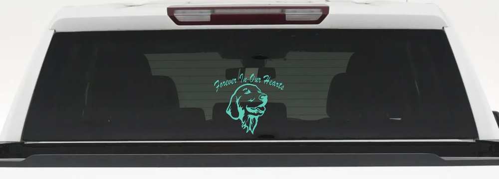 Forever In Our Hearts Golden Retriever Dog Car or Truck Window Decal Sticker