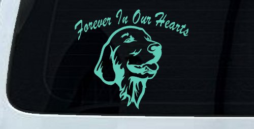 Forever In Our Hearts Golden Retriever Dog Car or Truck Window Decal Sticker