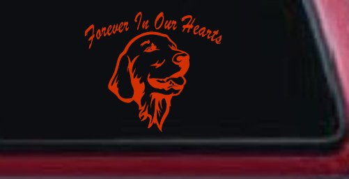 Forever In Our Hearts Golden Retriever Dog Car or Truck Window Decal Sticker