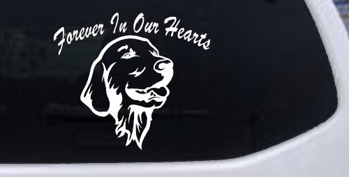 Forever In Our Hearts Golden Retriever Dog Car or Truck Window Decal Sticker