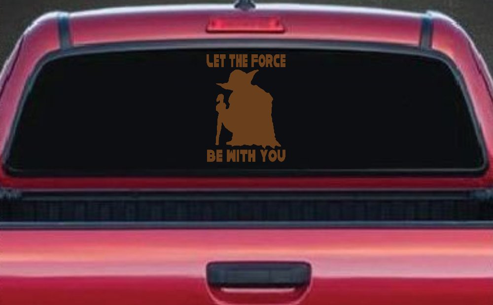 Yoda Let The Force Be With You Car or Truck Window Decal Sticker (Copper)