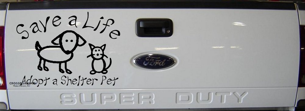 Save a Life Adopt a Shelter Pet Dog or Cat Car or Truck Window Vinyl Decal Sticker (Black)