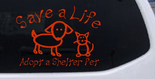 Save a Life Adopt a Shelter Pet Dog or Cat Car or Truck Window Decal Sticker