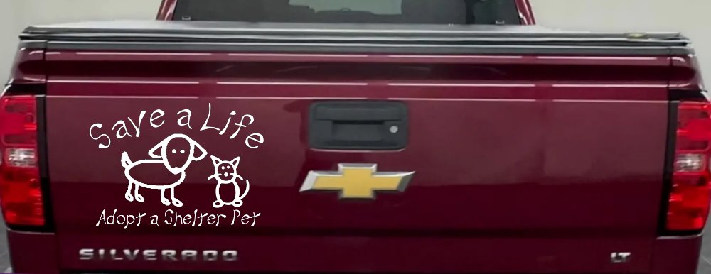 Save a Life Adopt a Shelter Pet Dog or Cat Car or Truck Window Decal Sticker