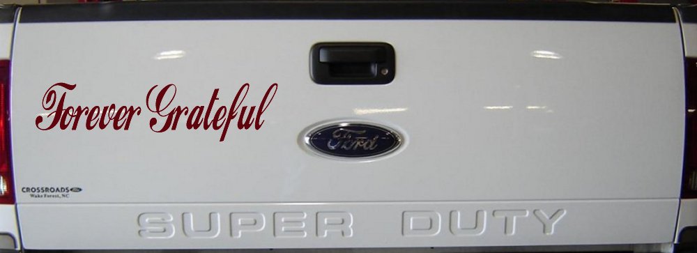 Forever Grateful Christian Car or Truck Window Decal Sticker (Purple Red)