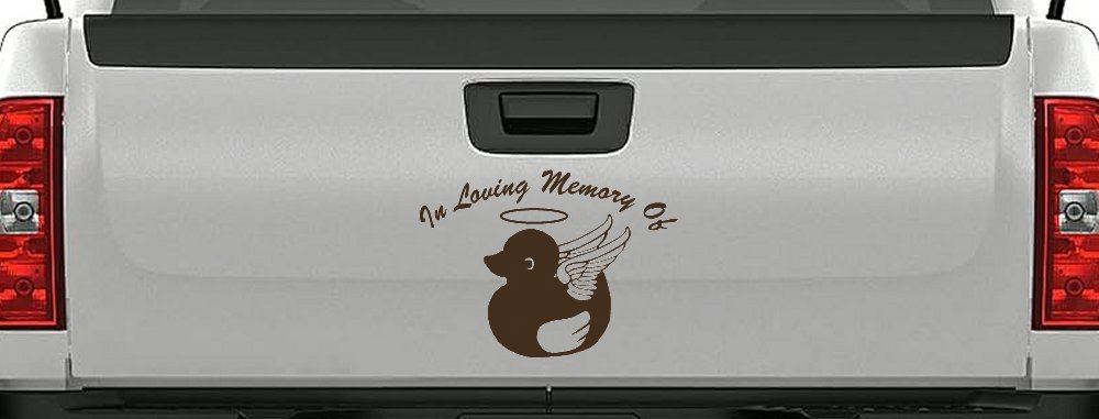 In Loving Memory Of Duck Angel Car or Truck Window Decal Sticker (Brown)