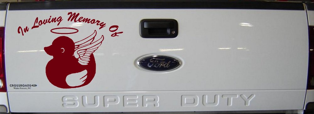 In Loving Memory Of Duck Angel Car or Truck Window Vinyl Decal Sticker (Burgundy)