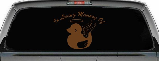 In Loving Memory Of Duck Angel Car or Truck Window Vinyl Decal Sticker (Copper)