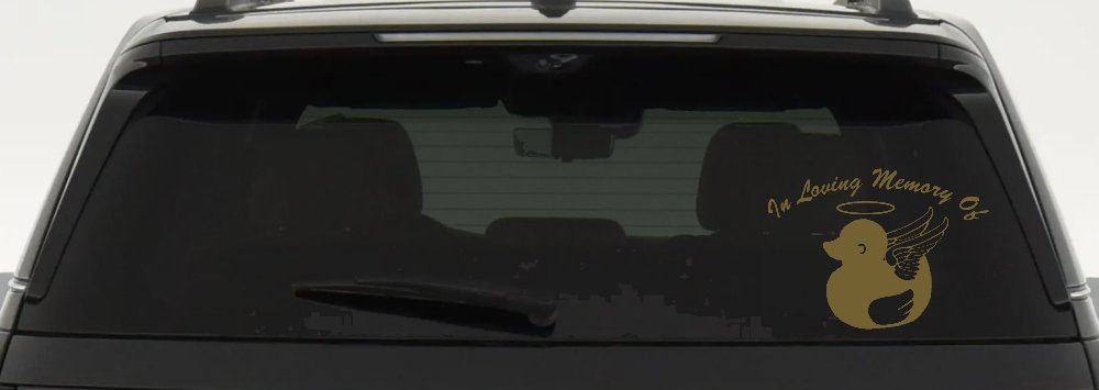 In Loving Memory Of Duck Angel Car or Truck Window Decal Sticker (Gold)