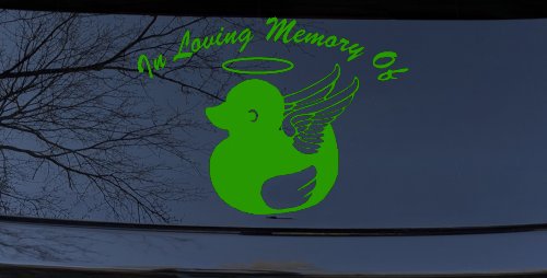In Loving Memory Of Duck Angel Car or Truck Window Vinyl Decal Sticker (Lime)