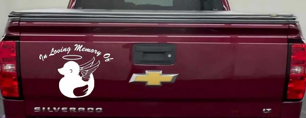 In Loving Memory Of Duck Angel Car or Truck Window Vinyl Decal Sticker (White)