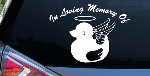 In Loving Memory Of Duck Angel Car or Truck Window Decal Sticker (White)