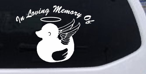 In Loving Memory Of Duck Angel Car or Truck Window Decal Sticker (White)