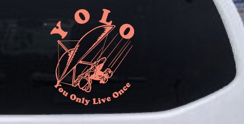 YOLO You Only Live Once Hang glider Car or Truck Window Decal Sticker