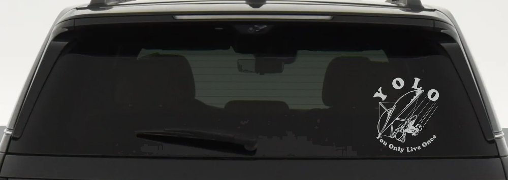YOLO You Only Live Once Hang glider Car or Truck Window Decal Sticker