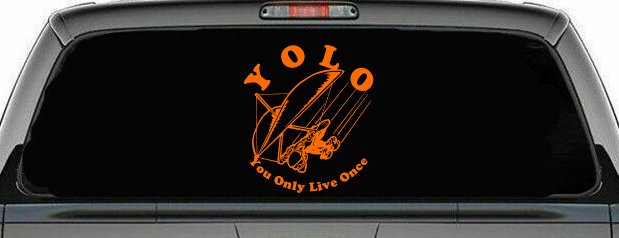 YOLO You Only Live Once Hang glider Car or Truck Window Decal Sticker