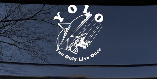 YOLO You Only Live Once Hang glider Car or Truck Window Decal Sticker