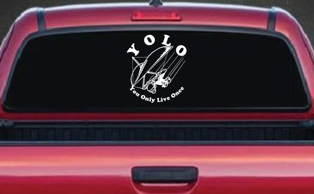 YOLO You Only Live Once Hang glider Car or Truck Window Decal Sticker