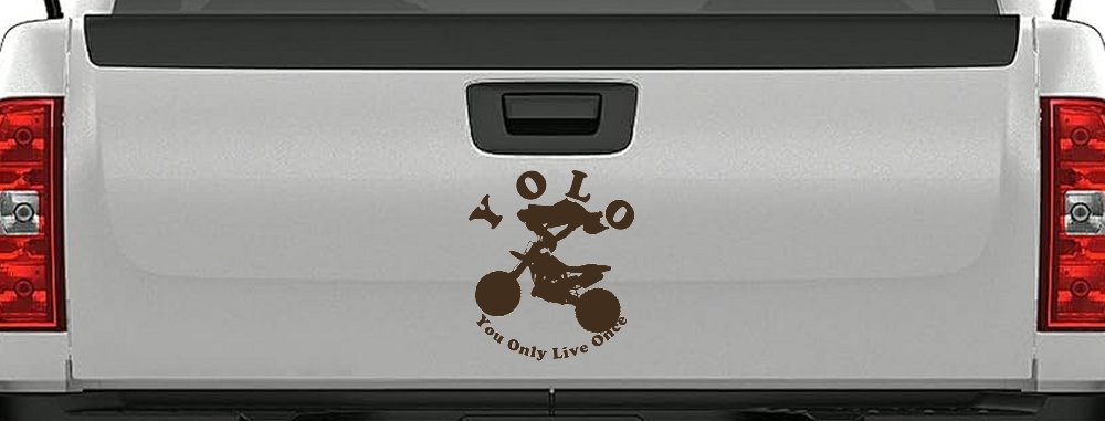 YOLO You Only Live Once Dirt Bike Trick Car or Truck Window Decal Sticker