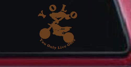 YOLO You Only Live Once Dirt Bike Trick Car or Truck Window Decal Sticker (Copper)