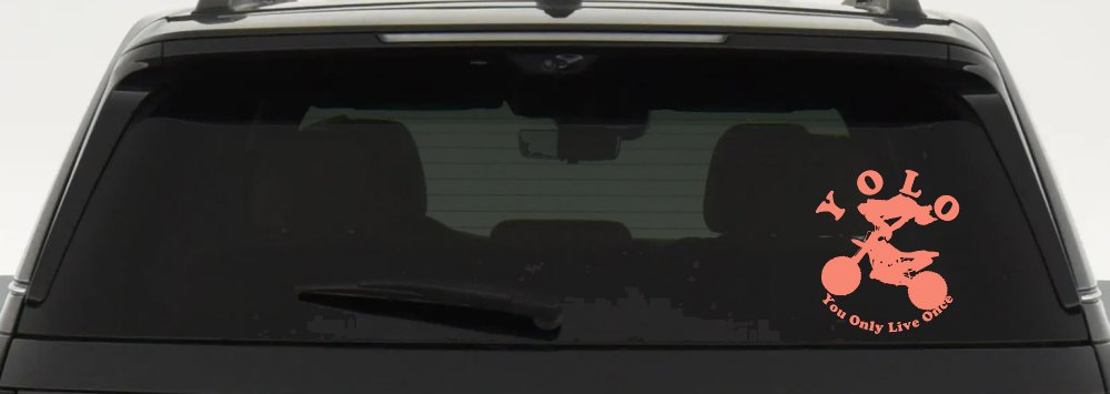 YOLO You Only Live Once Dirt Bike Trick Car or Truck Window Decal Sticker