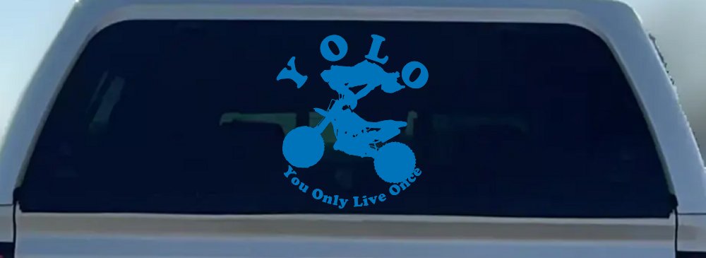 YOLO You Only Live Once Dirt Bike Trick Car or Truck Window Decal Sticker