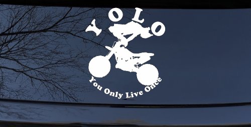 YOLO You Only Live Once Dirt Bike Trick Car or Truck Window Decal Sticker