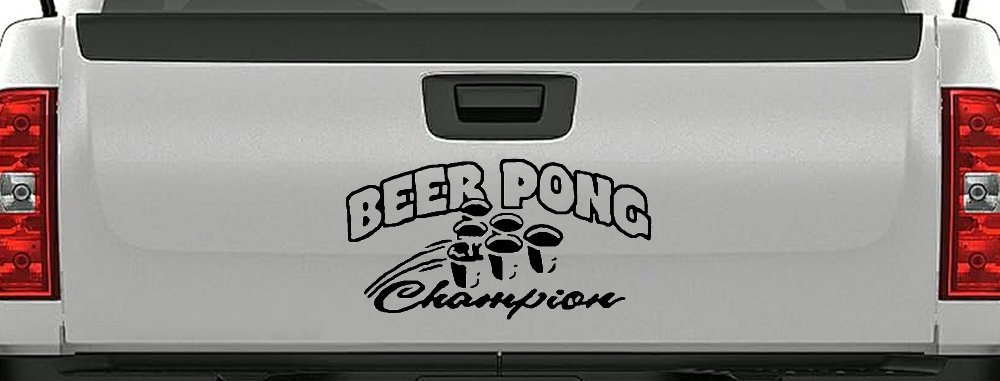 Beer Pong Champion Drinking Party Car or Truck Window Decal Sticker