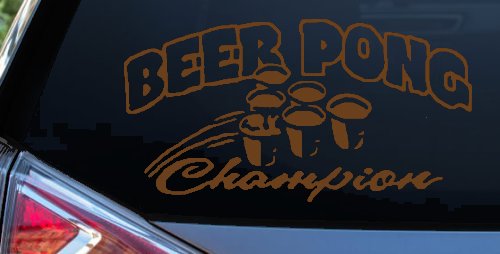 Beer Pong Champion Drinking Party Car or Truck Window Decal Sticker