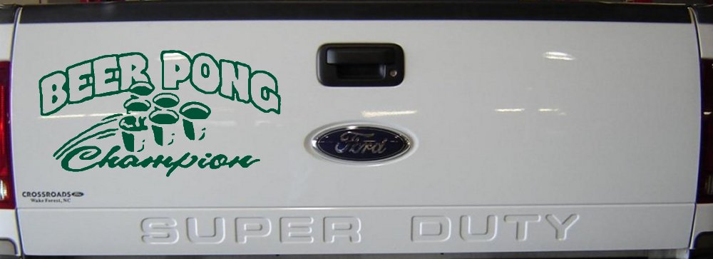 Beer Pong Champion Drinking Party Car or Truck Window Decal Sticker (Dark Green)