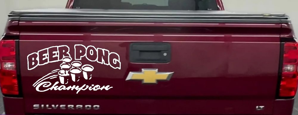 Beer Pong Champion Drinking Party Car or Truck Window Decal Sticker