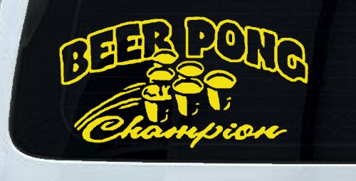 Beer Pong Champion Drinking Party Car or Truck Window Decal Sticker