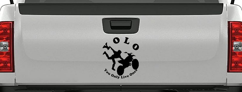 YOLO You Only Live Once Freestyle Moto X Sports Car or Truck Window Decal Sticker