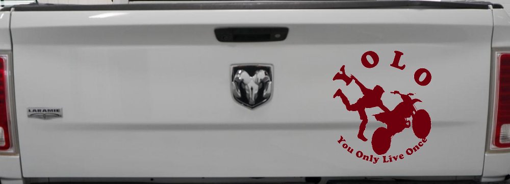 YOLO You Only Live Once Freestyle Moto X Sports Car or Truck Window Decal Sticker